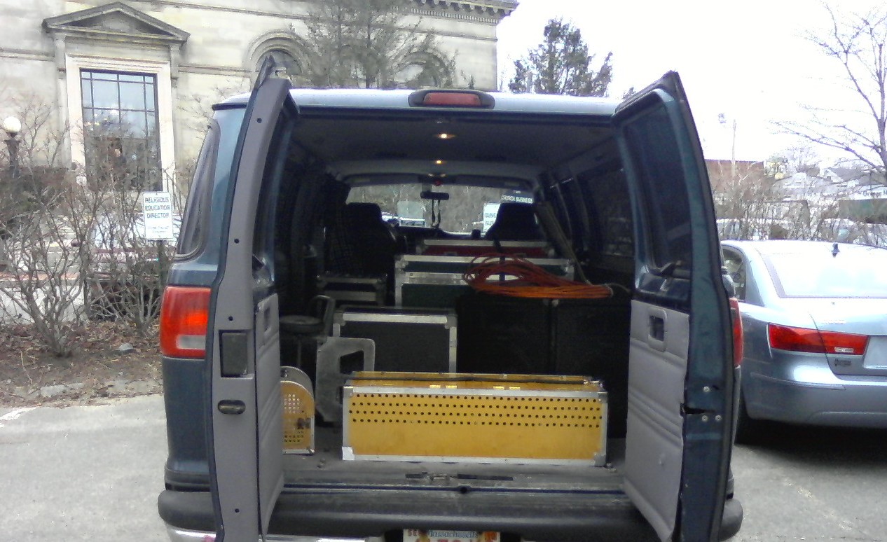 Mr. Magichead's Extremely Stupendous Show all packed up and ready to go.